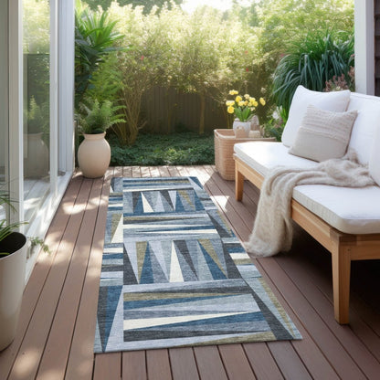 LOOMLAN Rugs Azura Blue Washable Indoor-Outdoor Rug