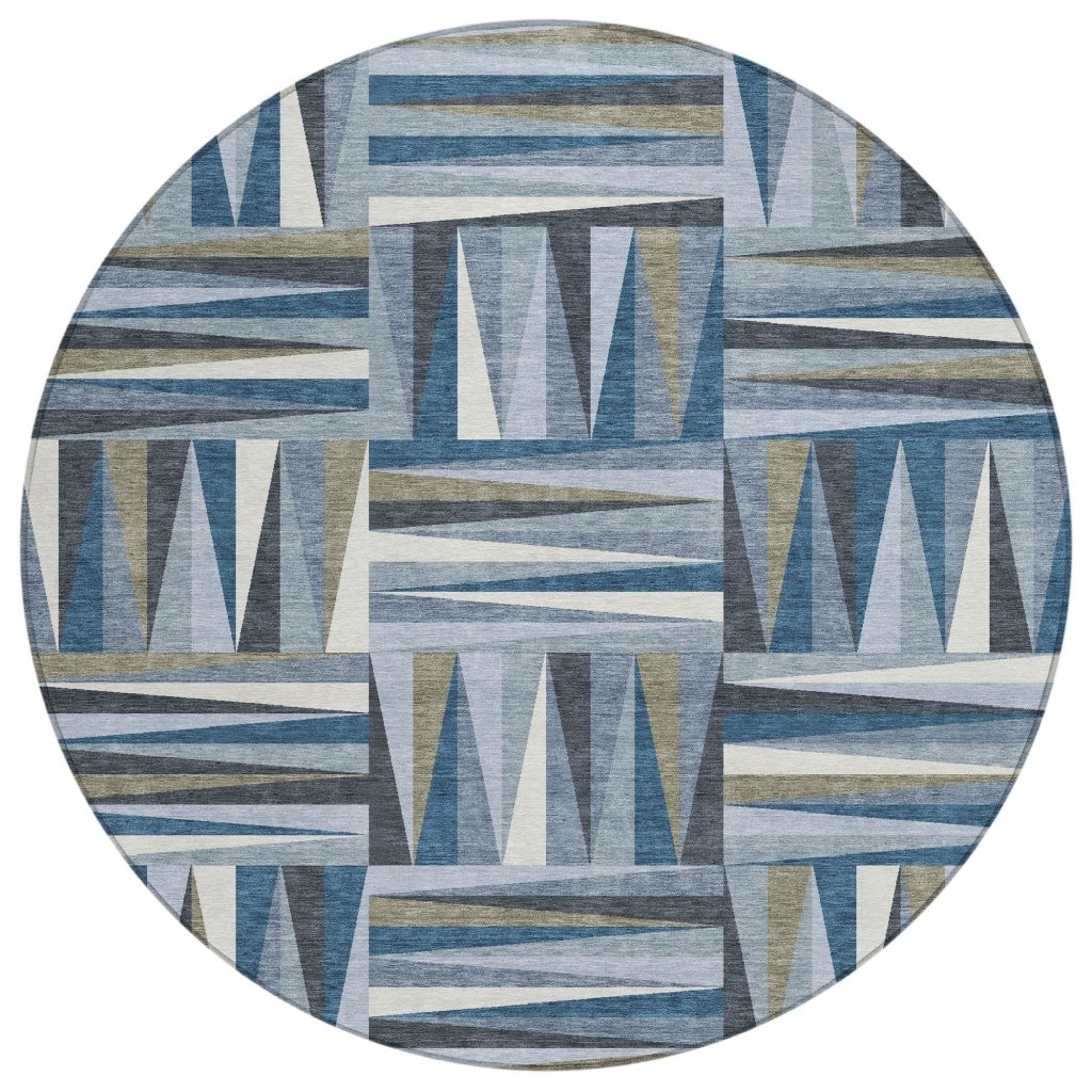 LOOMLAN Rugs Azura Blue Washable Indoor-Outdoor Rug