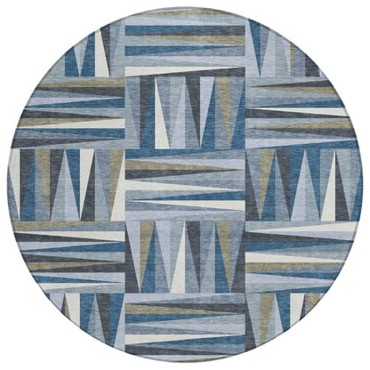 LOOMLAN Rugs Azura Blue Washable Indoor-Outdoor Rug