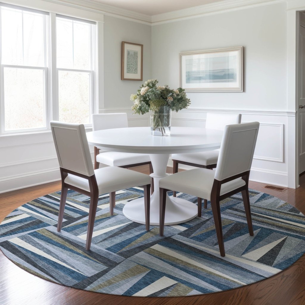 LOOMLAN Rugs Azura Blue Washable Indoor-Outdoor Rug