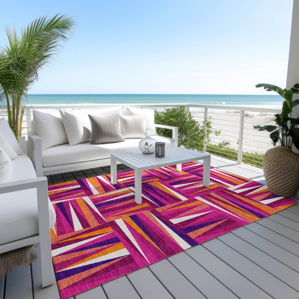 Azura Garnet Washable Indoor - Outdoor Rug - LOOMLAN - LOOMLAN Rugs - Outdoor Rugs