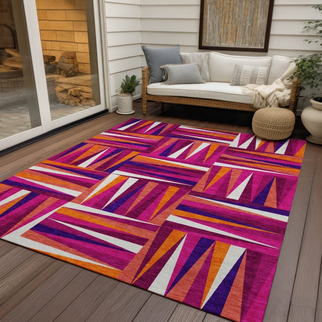 Azura Garnet Washable Indoor - Outdoor Rug - LOOMLAN - LOOMLAN Rugs - Outdoor Rugs