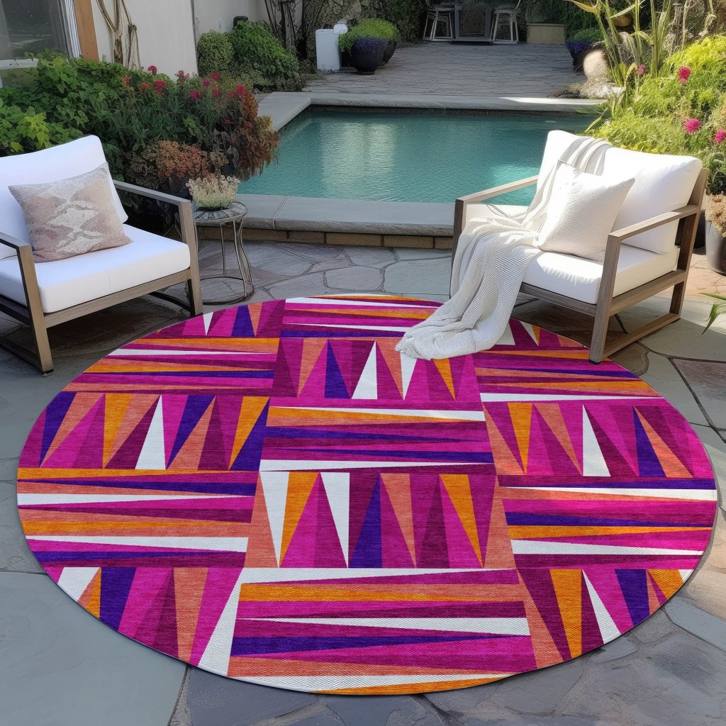 Azura Garnet Washable Indoor - Outdoor Rug - LOOMLAN - LOOMLAN Rugs - Outdoor Rugs