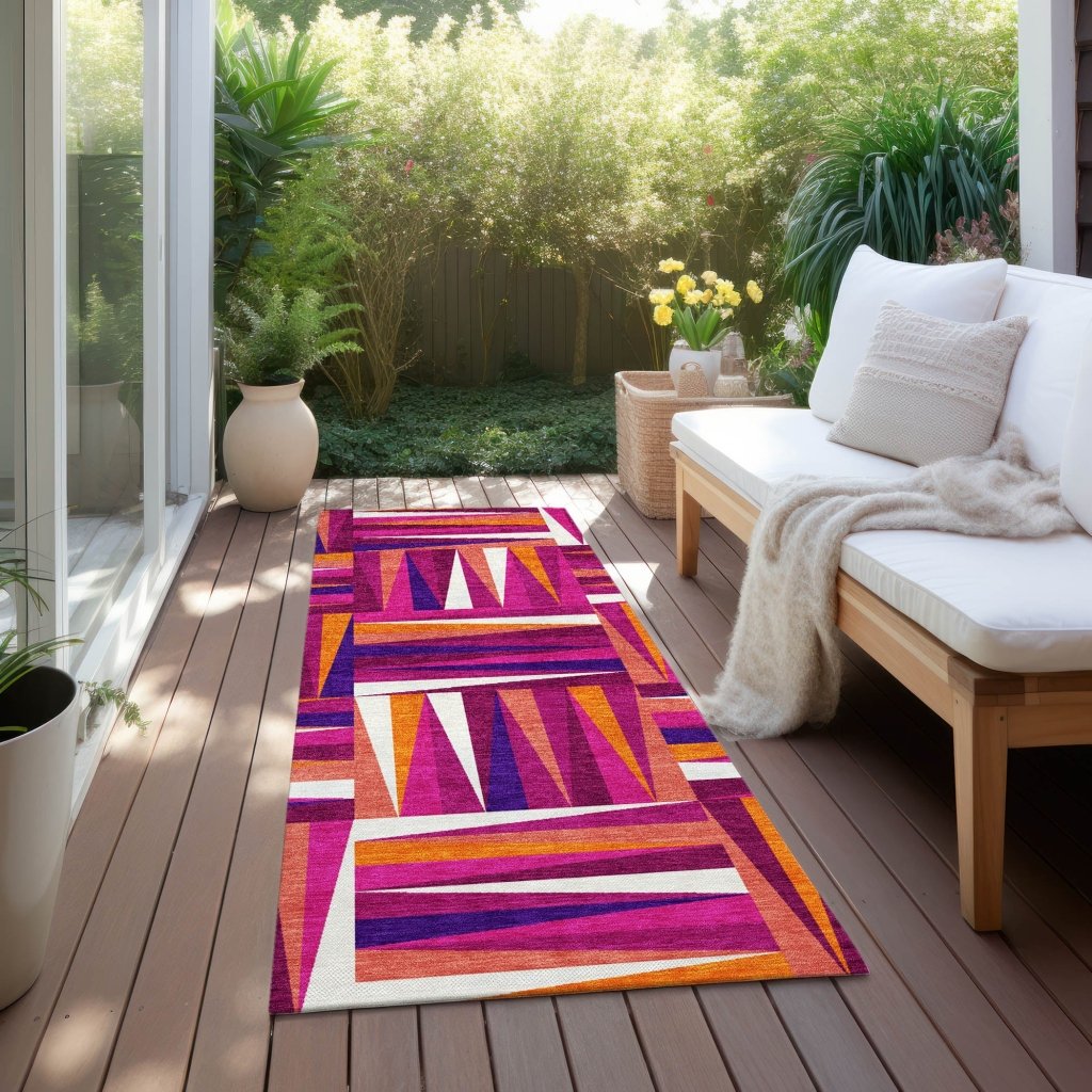 Azura Garnet Washable Indoor - Outdoor Rug - LOOMLAN - LOOMLAN Rugs - Outdoor Rugs