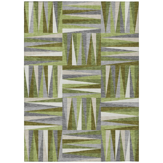 LOOMLAN Rugs Azura Green Washable Indoor-Outdoor Rug