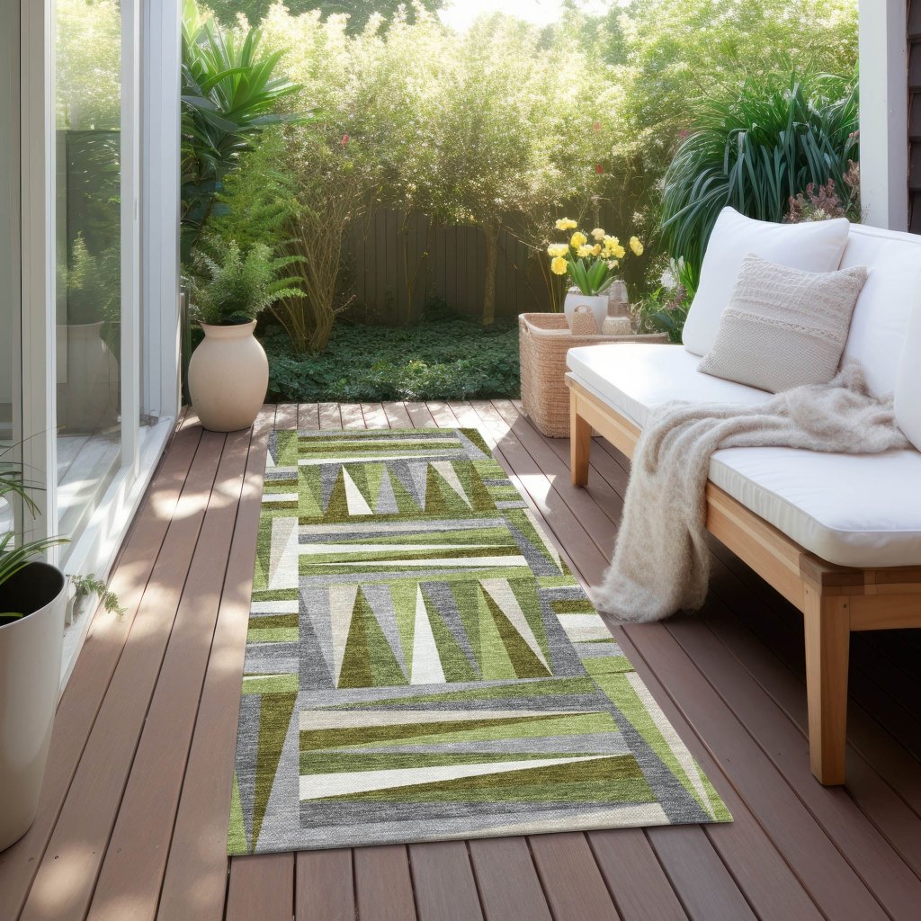 LOOMLAN Rugs Azura Green Washable Indoor-Outdoor Rug