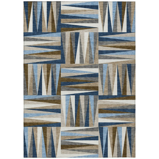 LOOMLAN Rugs Azura Navy Washable Indoor-Outdoor Rug