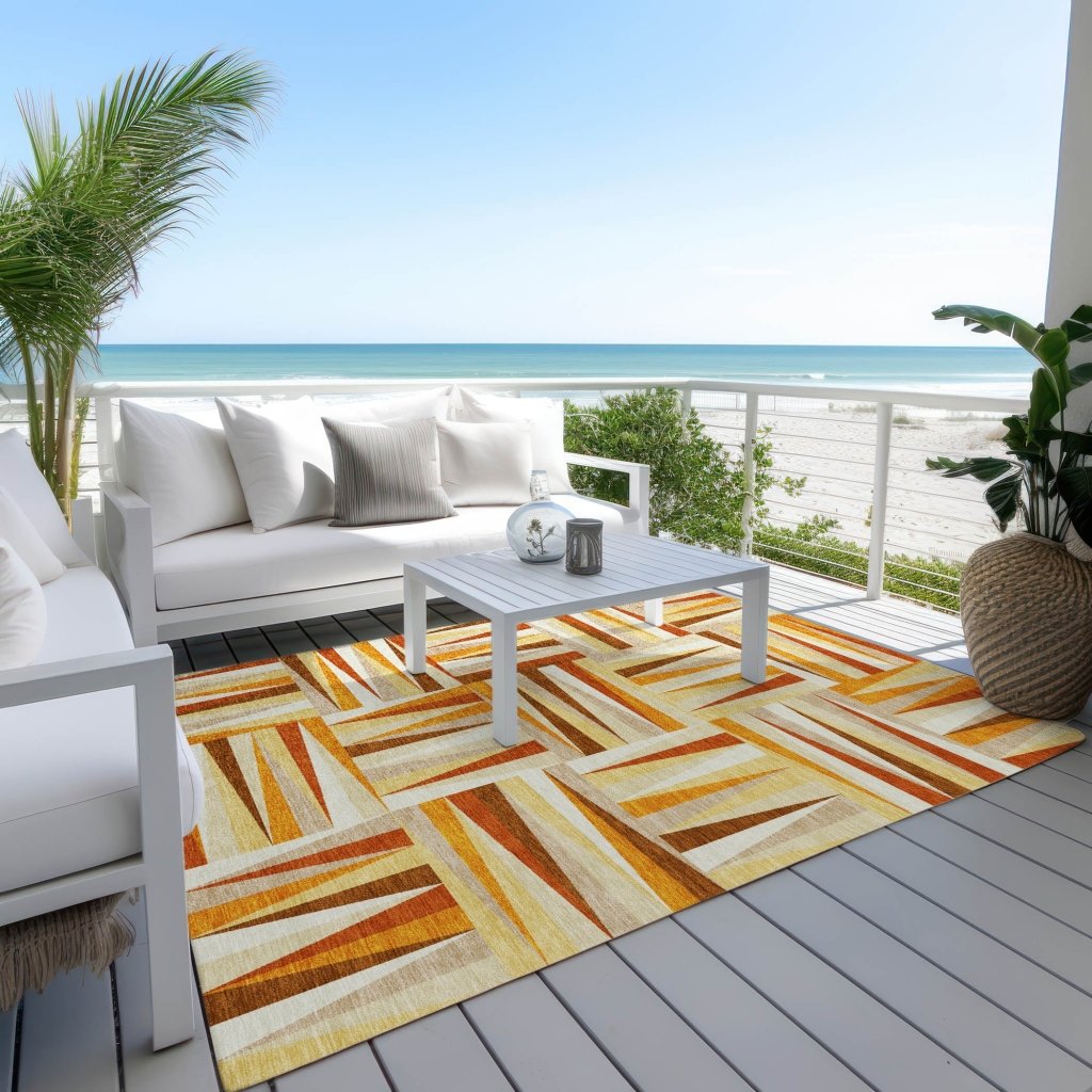 LOOMLAN Rugs Azura Orange Washable Indoor-Outdoor Rug