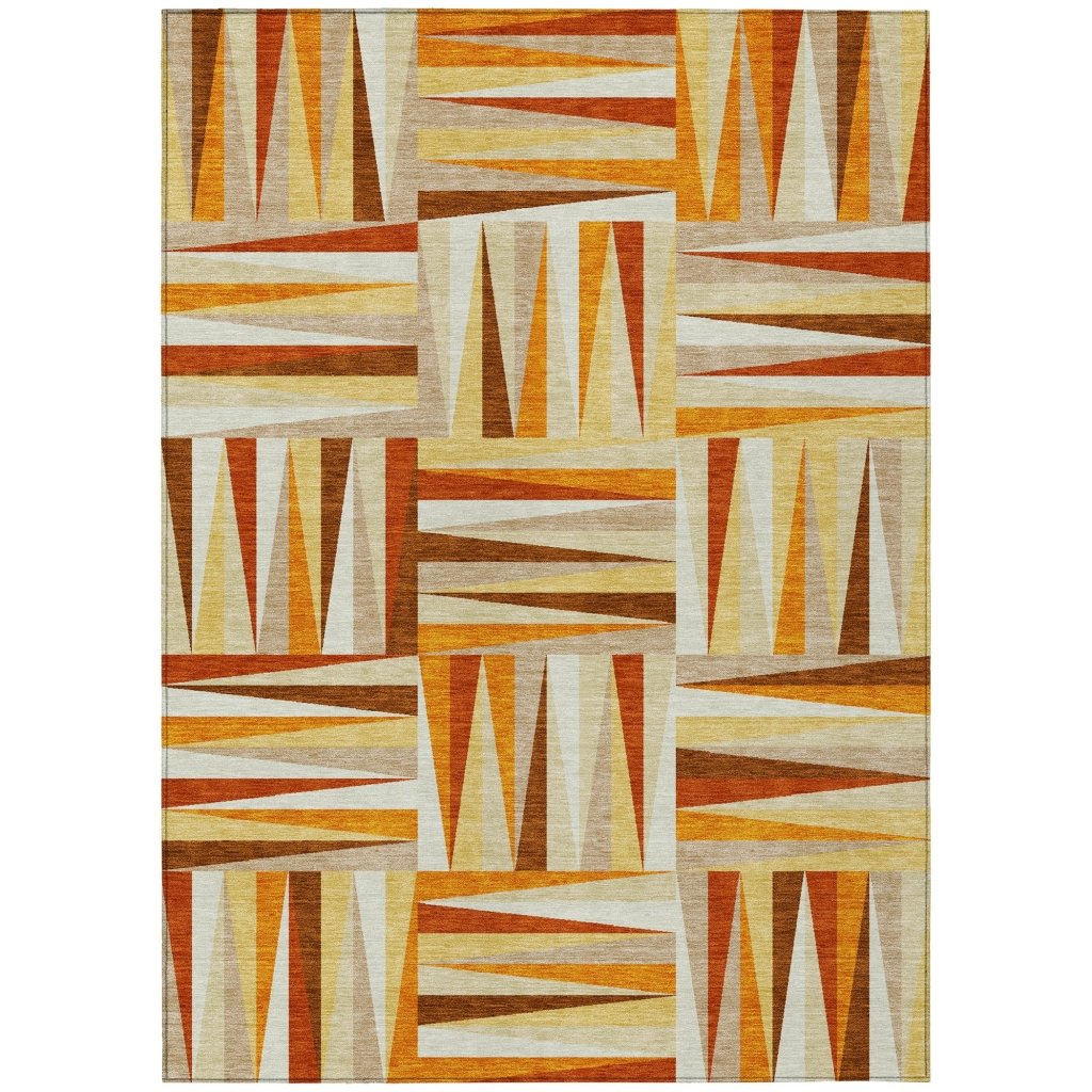 LOOMLAN Rugs Azura Orange Washable Indoor-Outdoor Rug