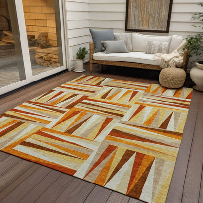 LOOMLAN Rugs Azura Orange Washable Indoor-Outdoor Rug