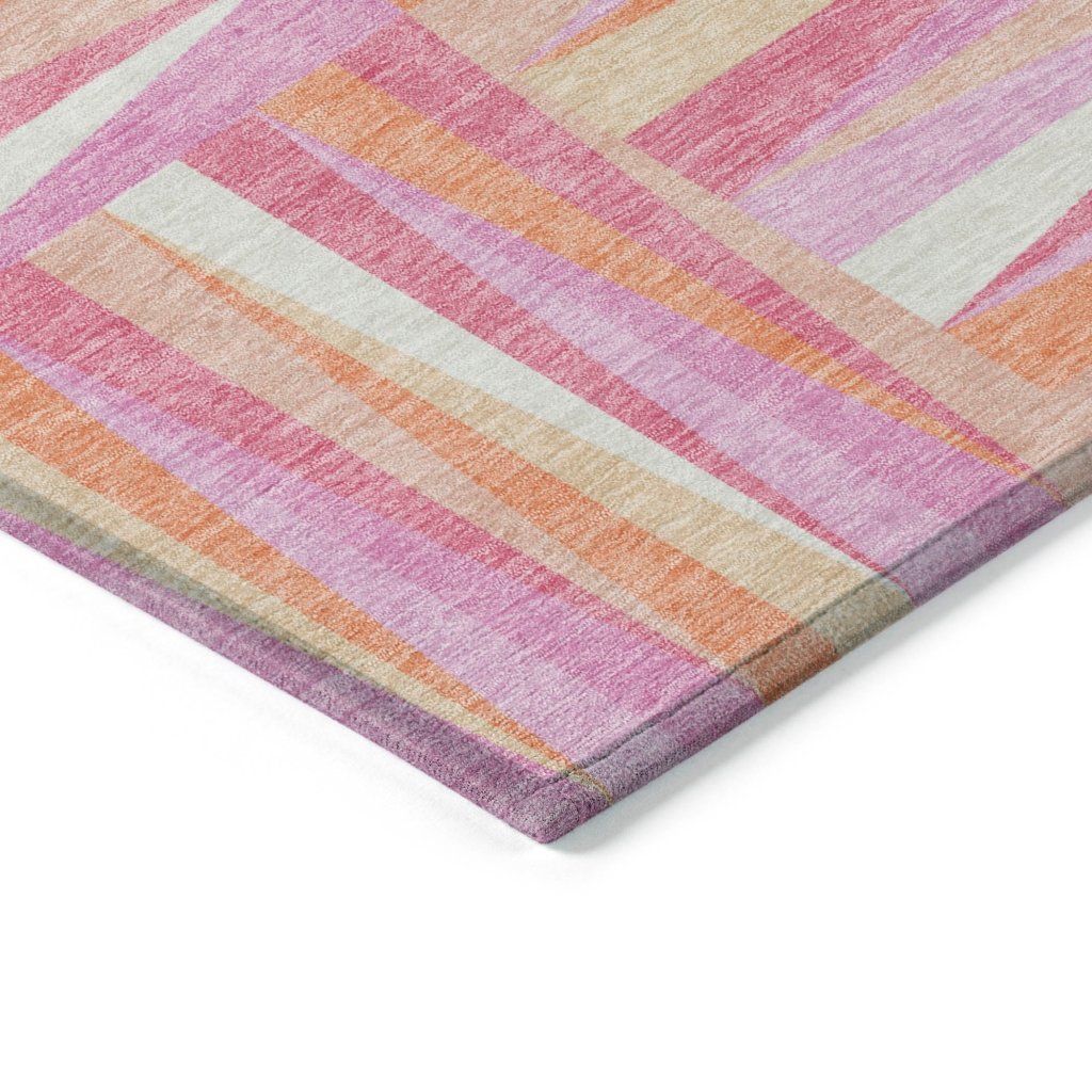 LOOMLAN Rugs Azura Pink Washable Indoor-Outdoor Rug
