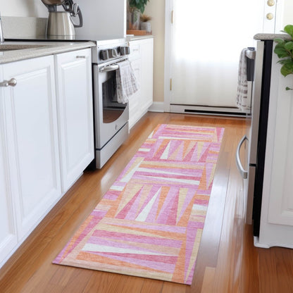 LOOMLAN Rugs Azura Pink Washable Indoor-Outdoor Rug