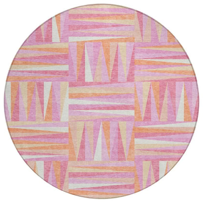 LOOMLAN Rugs Azura Pink Washable Indoor-Outdoor Rug