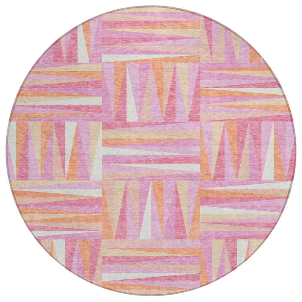 LOOMLAN Rugs Azura Pink Washable Indoor-Outdoor Rug