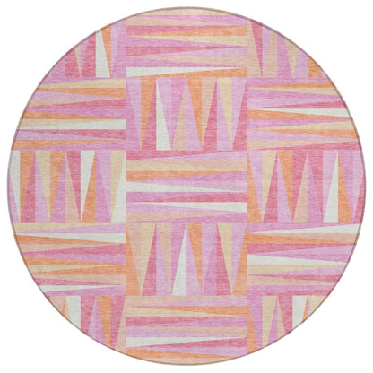 LOOMLAN Rugs Azura Pink Washable Indoor-Outdoor Rug