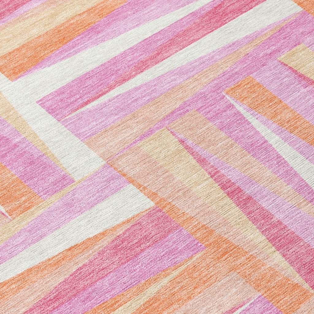 LOOMLAN Rugs Azura Pink Washable Indoor-Outdoor Rug