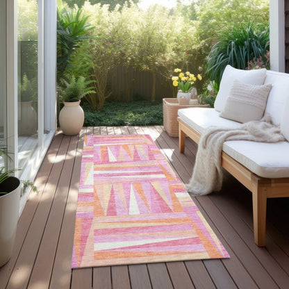 LOOMLAN Rugs Azura Pink Washable Indoor-Outdoor Rug