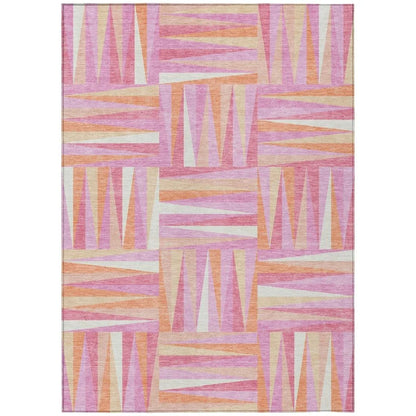 LOOMLAN Rugs Azura Pink Washable Indoor-Outdoor Rug