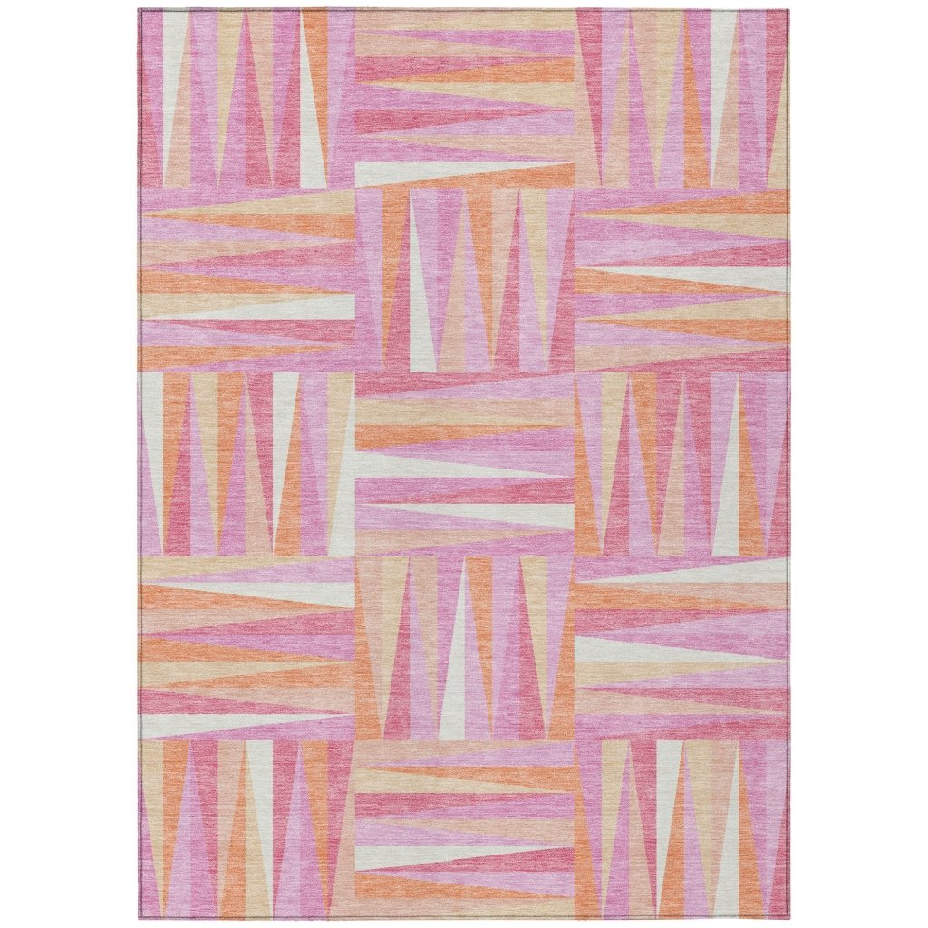 LOOMLAN Rugs Azura Pink Washable Indoor-Outdoor Rug