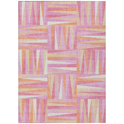 LOOMLAN Rugs Azura Pink Washable Indoor-Outdoor Rug