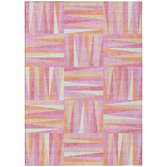LOOMLAN Rugs Azura Pink Washable Indoor-Outdoor Rug