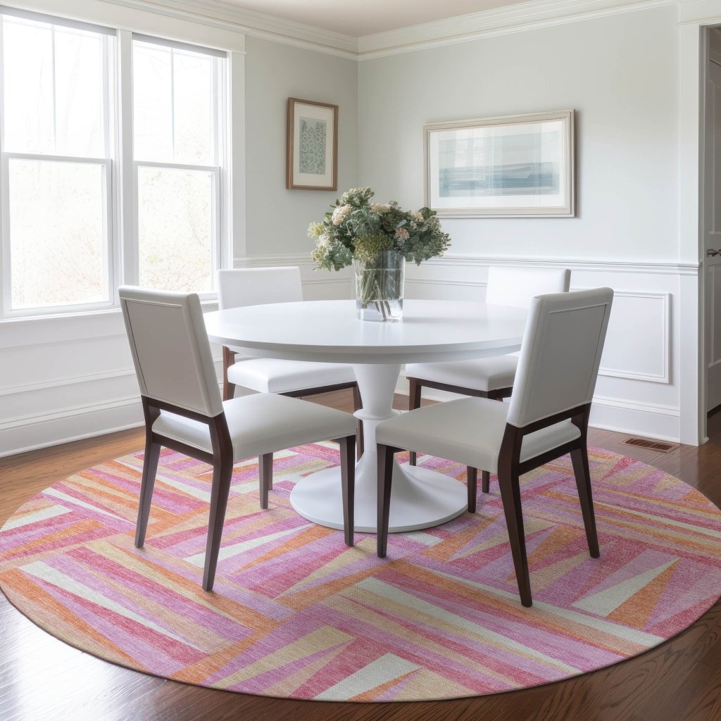 LOOMLAN Rugs Azura Pink Washable Indoor-Outdoor Rug