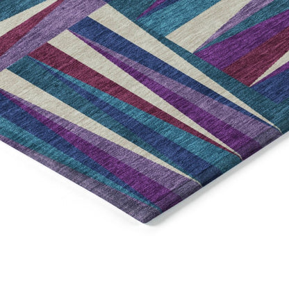 LOOMLAN Rugs Azura Purple Washable Indoor-Outdoor Rug