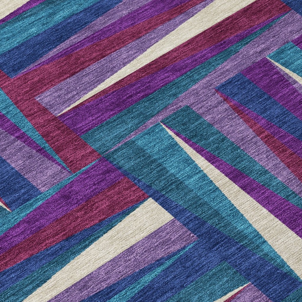 LOOMLAN Rugs Azura Purple Washable Indoor-Outdoor Rug
