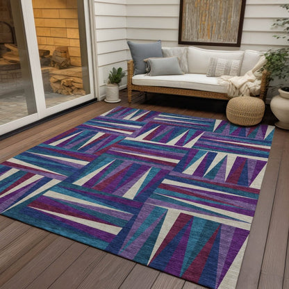LOOMLAN Rugs Azura Purple Washable Indoor-Outdoor Rug