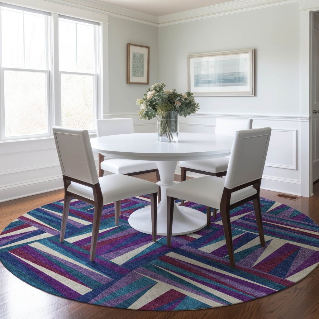 LOOMLAN Rugs Azura Purple Washable Indoor-Outdoor Rug