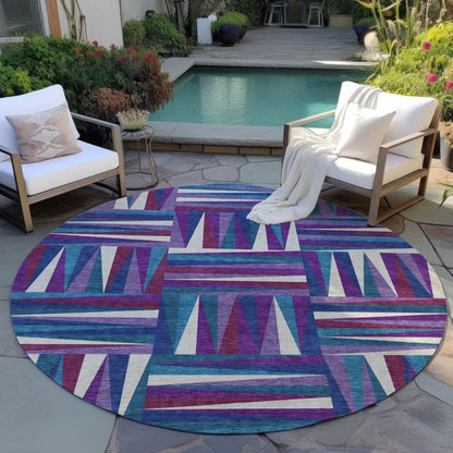 LOOMLAN Rugs Azura Purple Washable Indoor-Outdoor Rug
