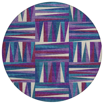 LOOMLAN Rugs Azura Purple Washable Indoor-Outdoor Rug