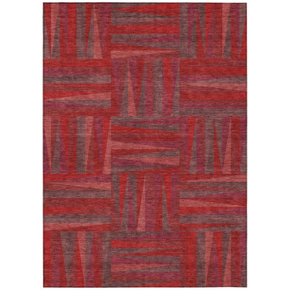 LOOMLAN Rugs Azura Red Washable Indoor-Outdoor Rug