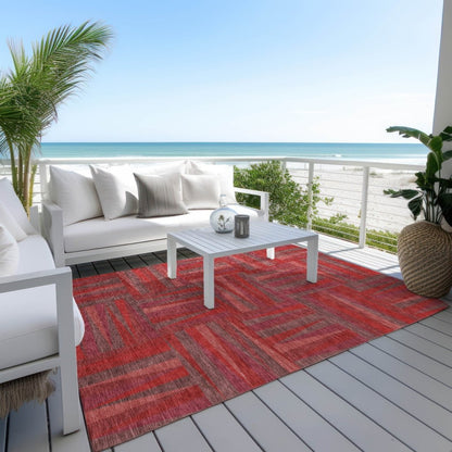 LOOMLAN Rugs Azura Red Washable Indoor-Outdoor Rug