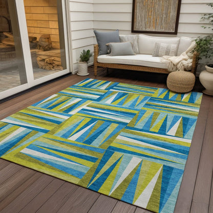 LOOMLAN Rugs Azura Teal Washable Indoor-Outdoor Rug