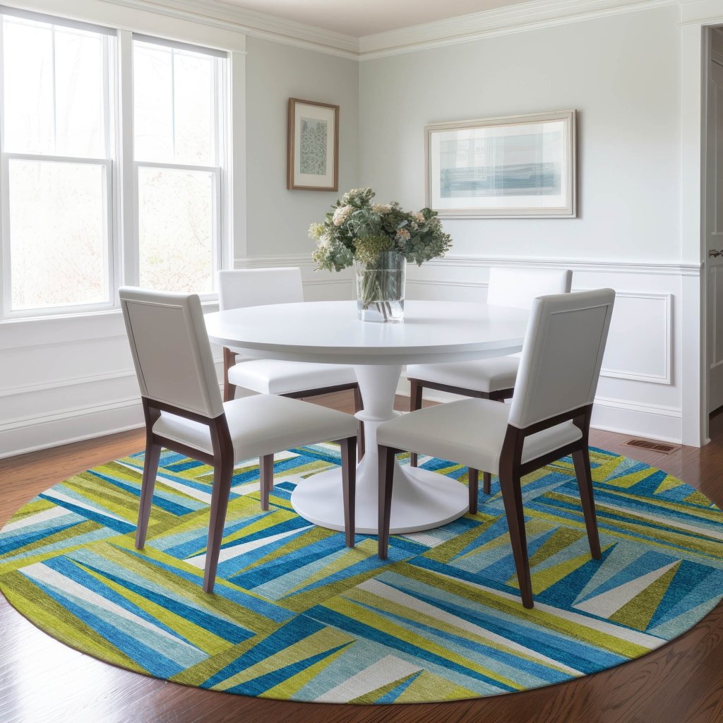 LOOMLAN Rugs Azura Teal Washable Indoor-Outdoor Rug