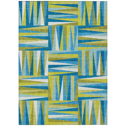 LOOMLAN Rugs Azura Teal Washable Indoor-Outdoor Rug