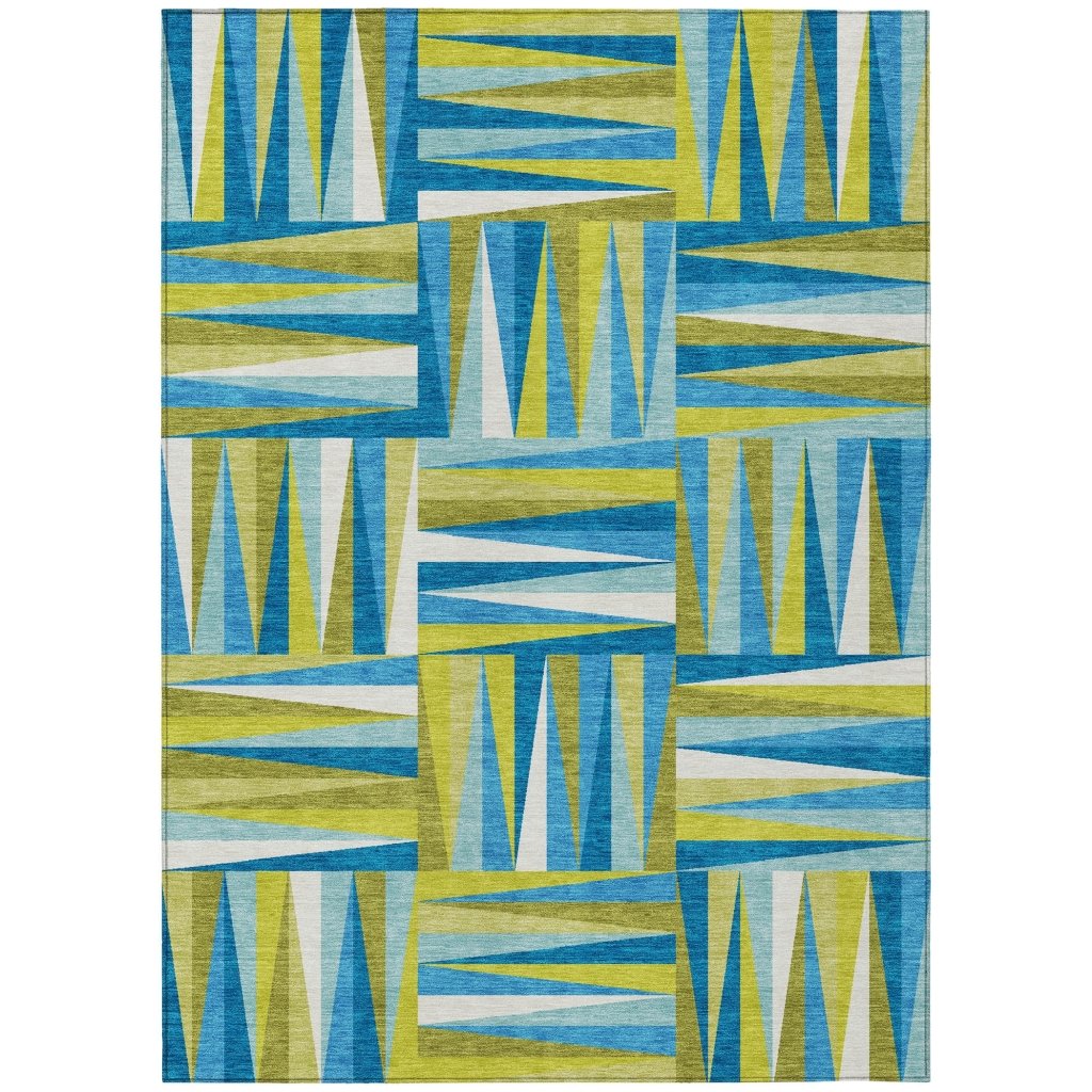 LOOMLAN Rugs Azura Teal Washable Indoor-Outdoor Rug