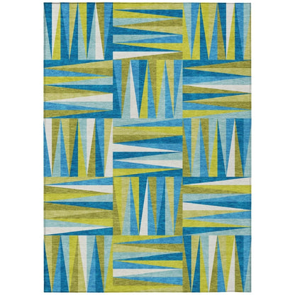 LOOMLAN Rugs Azura Teal Washable Indoor-Outdoor Rug