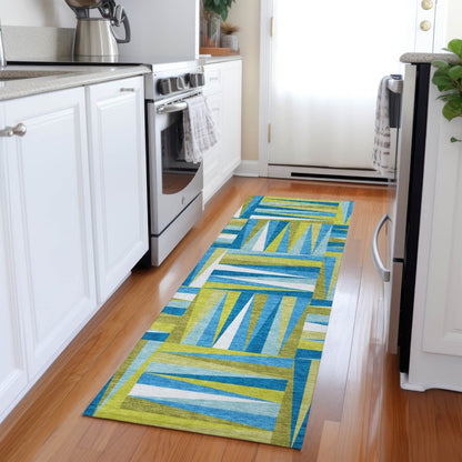LOOMLAN Rugs Azura Teal Washable Indoor-Outdoor Rug