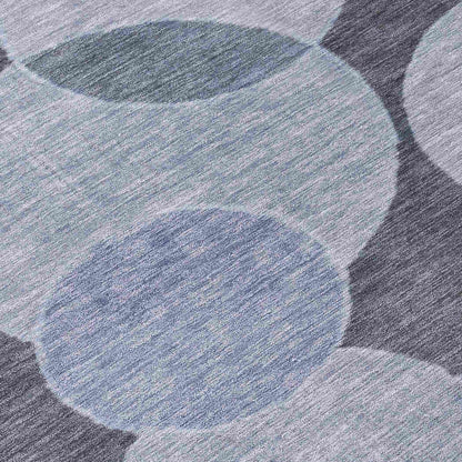 Jaelanor Blue Washable Indoor-Outdoor Rug