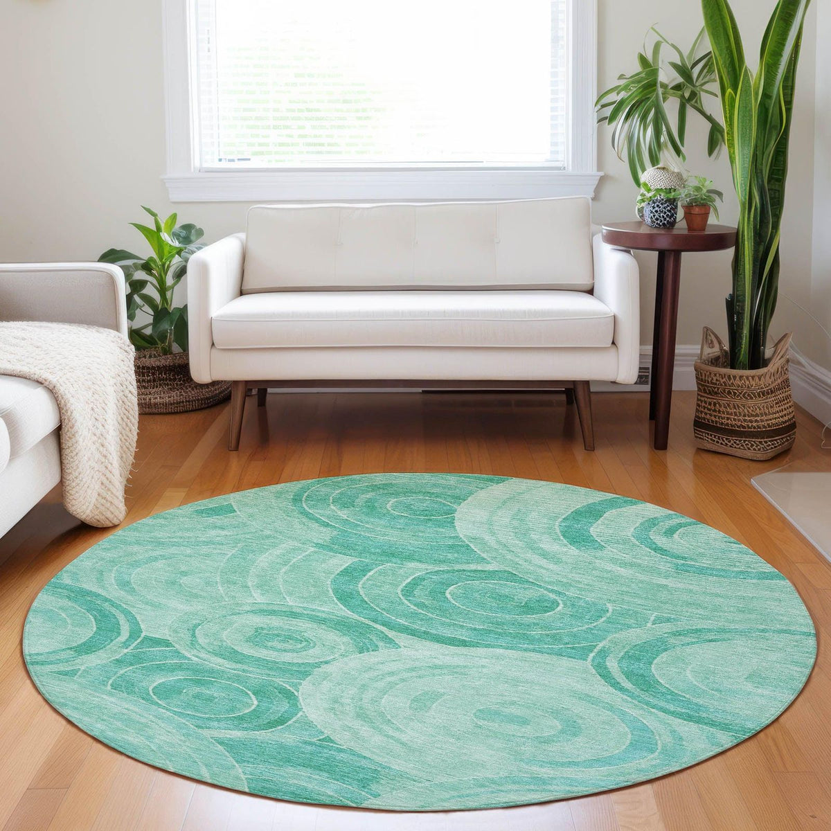 Jaelain Teal Washable Indoor-Outdoor Rug