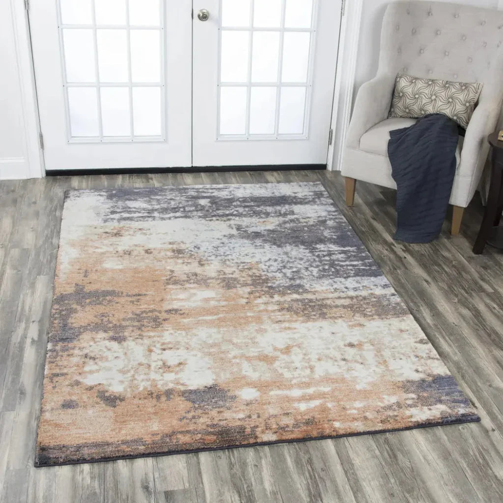 Arcs Abstract Rust Large Area Rugs For Living Room -- rust