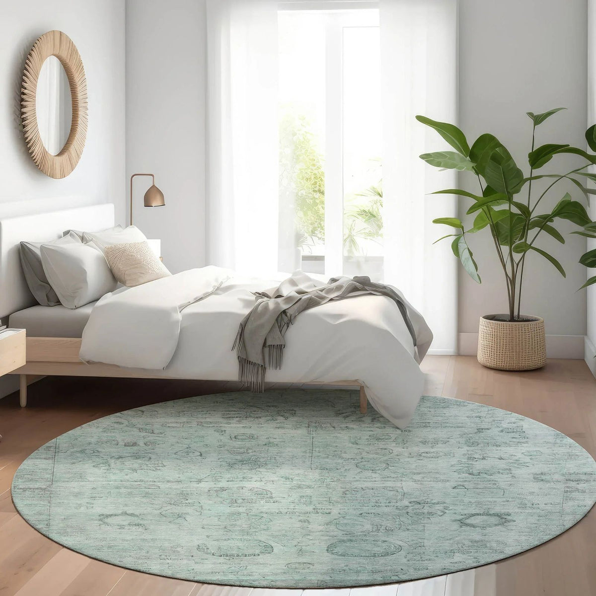 Laeanor Teal Washable Indoor-Outdoor Rug