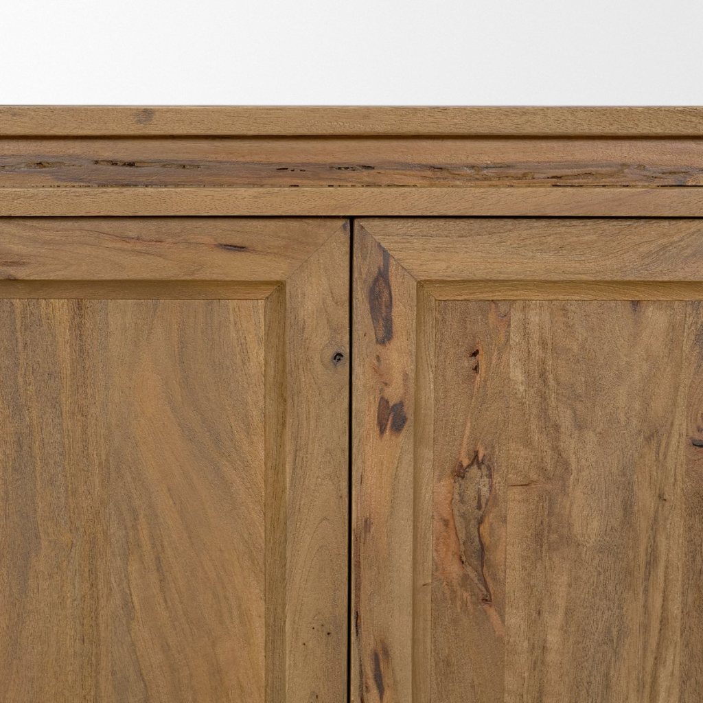 Notts 70"W Brown Solid Wood 4-Door Closed Sideboard -- Brown