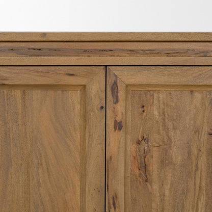 Notts 70"W Brown Solid Wood 4-Door Closed Sideboard -- Brown