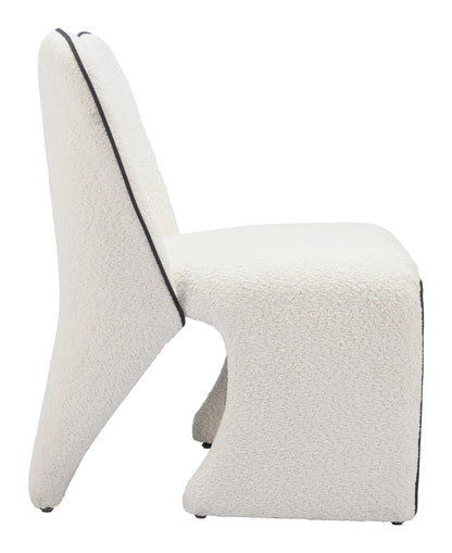 Novo Steel Ivory Armless Accent Chair