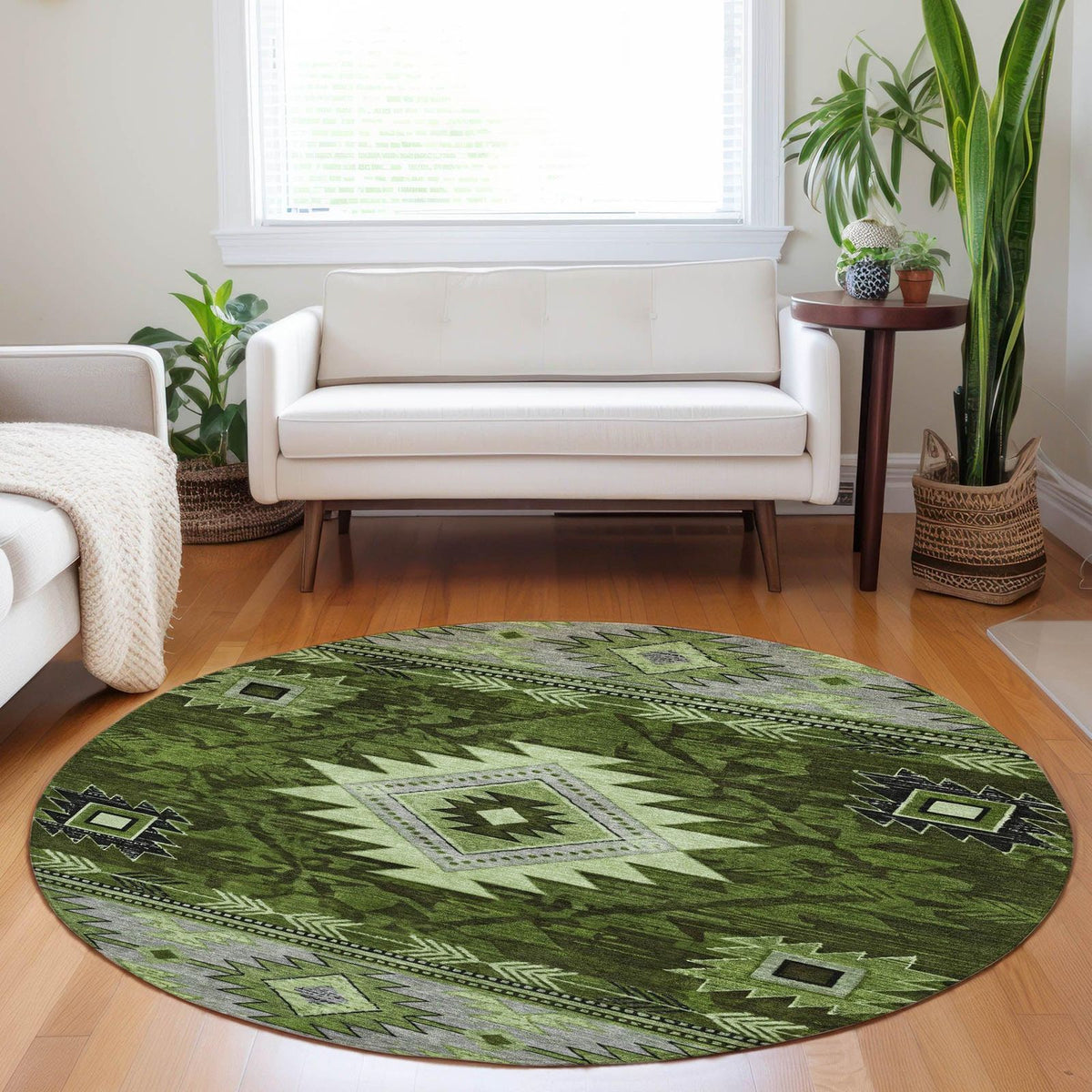 Jaelas Green Washable Indoor-Outdoor Rug