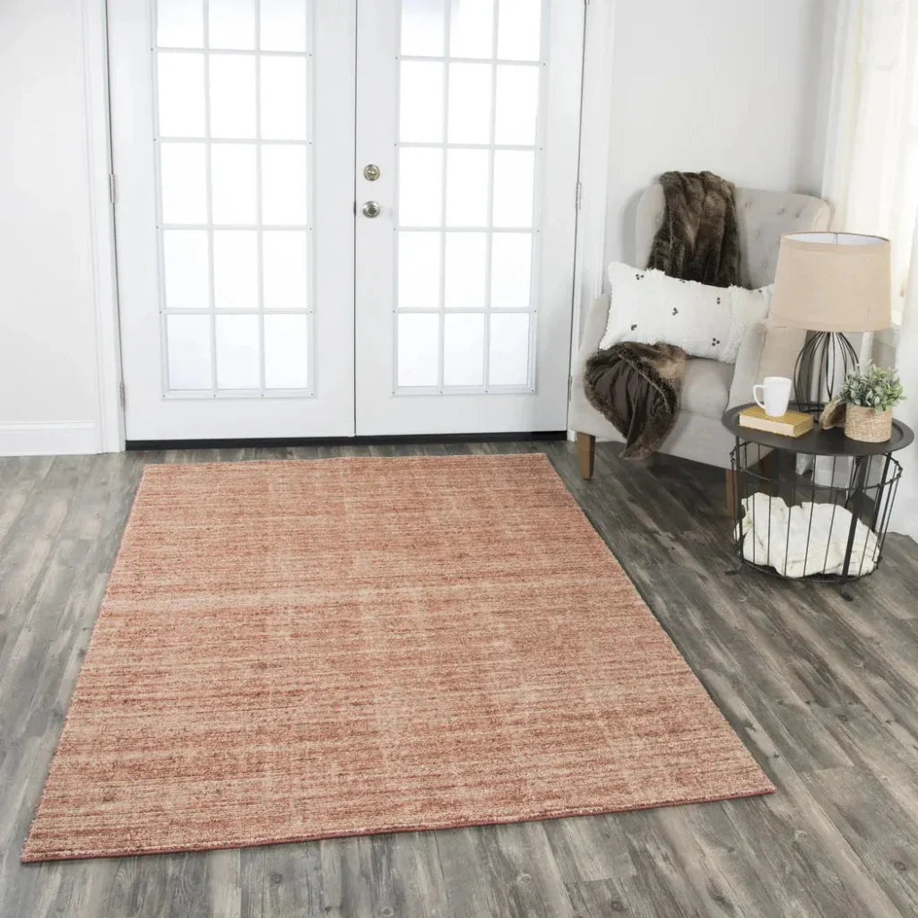 Bana Solid Rust Area Rugs For Living Room -- rust