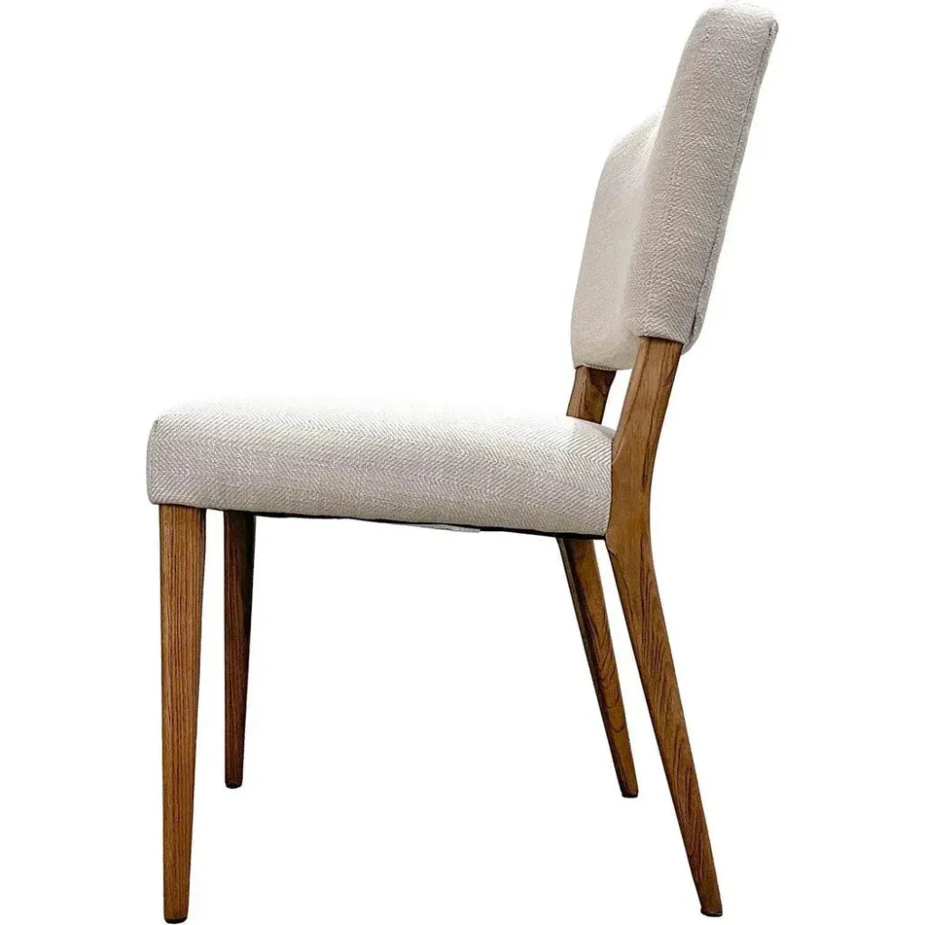 Luella Cream Linen Dining Chair 2PC Set Floating Back -- view 5